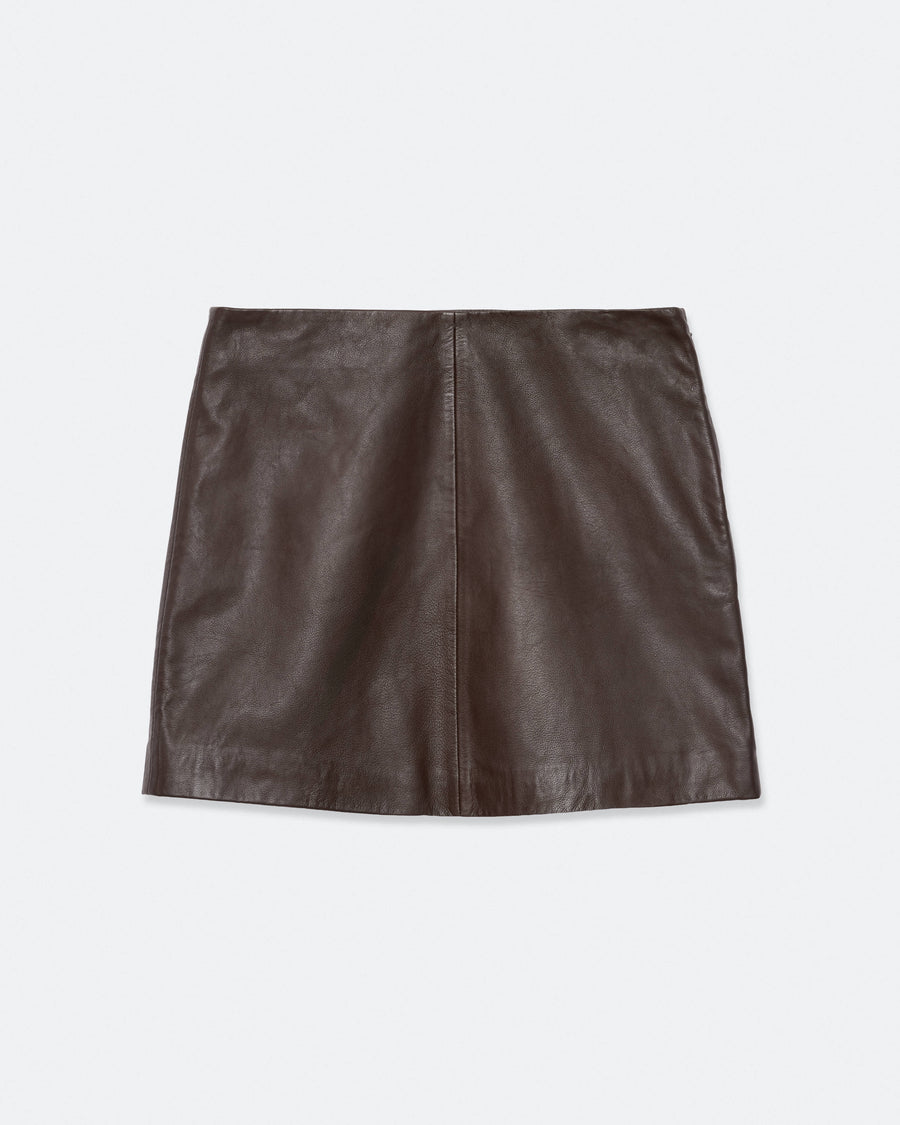 Renai Leather Mini Skirt OXBLOOD RED