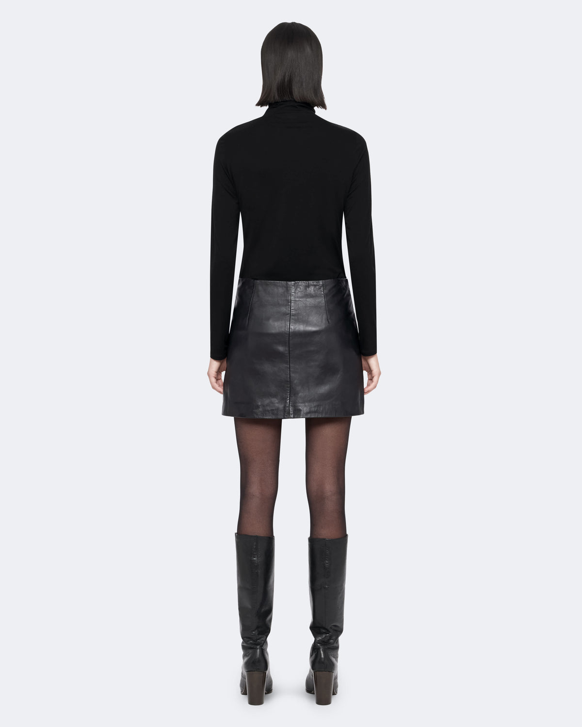 Renai Leather Mini Skirt Black