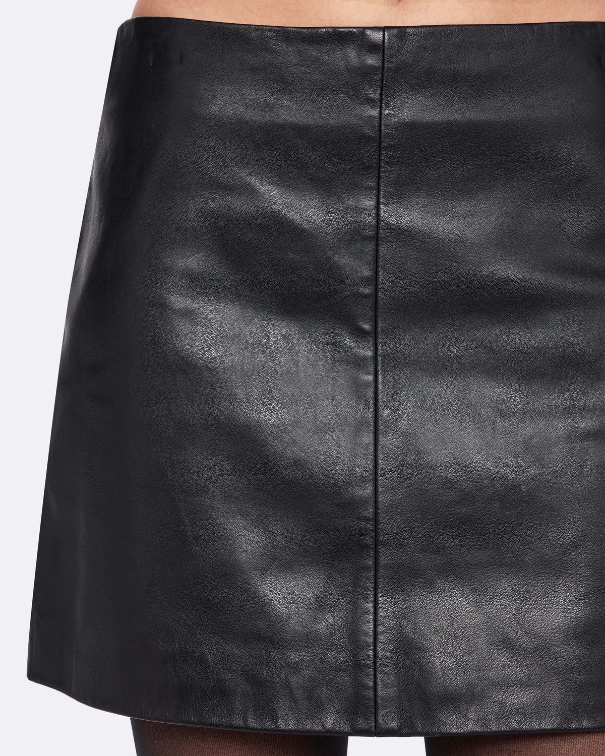 Renai Leather Mini Skirt Black