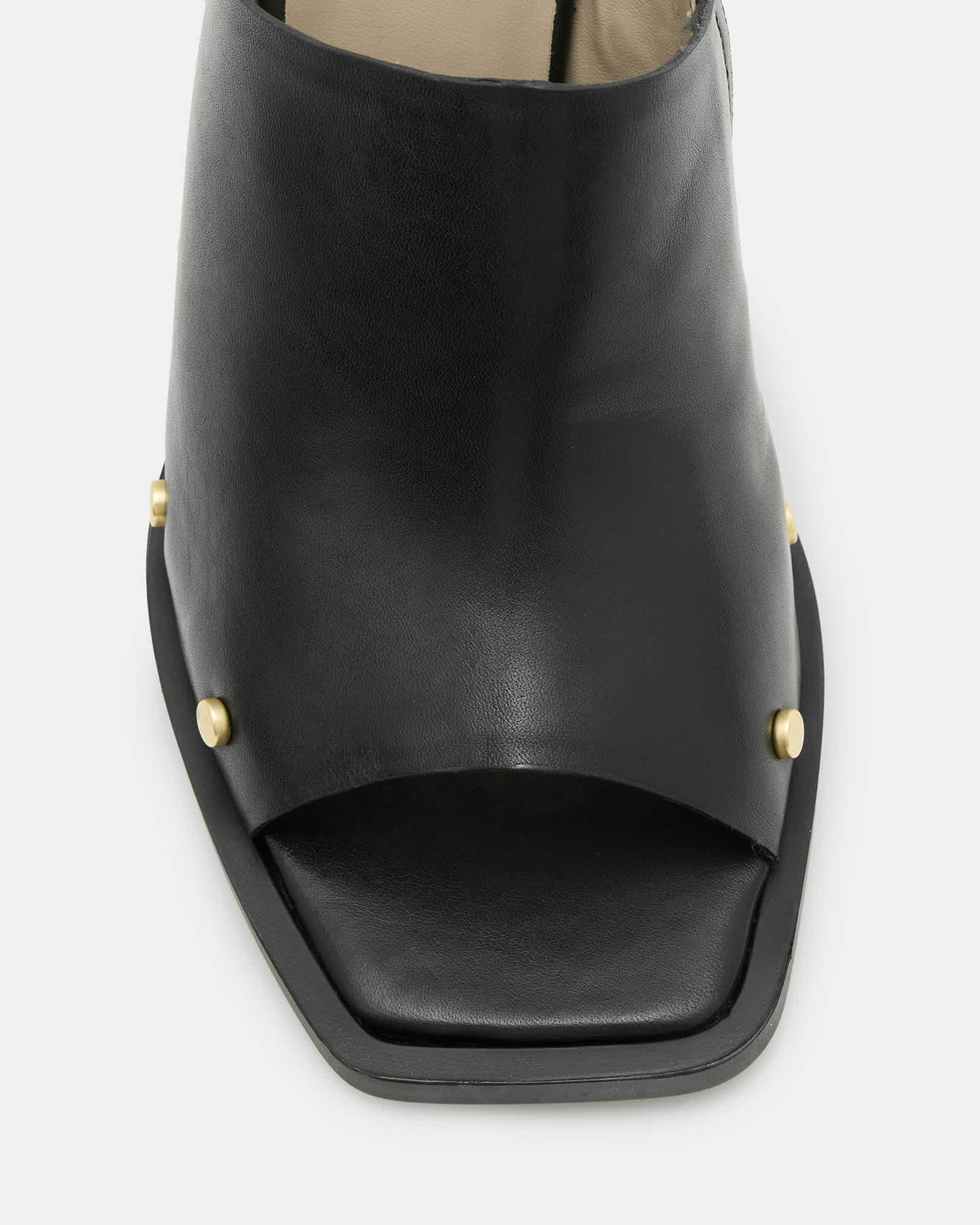 Kelly Block Heel Leather Mules Black