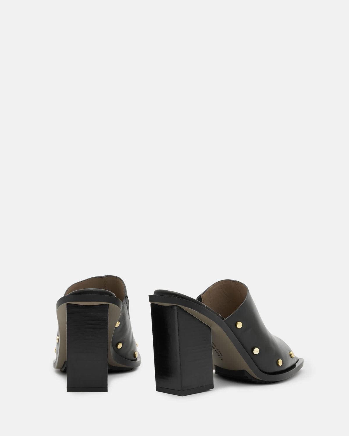 Kelly Block Heel Leather Mules Black