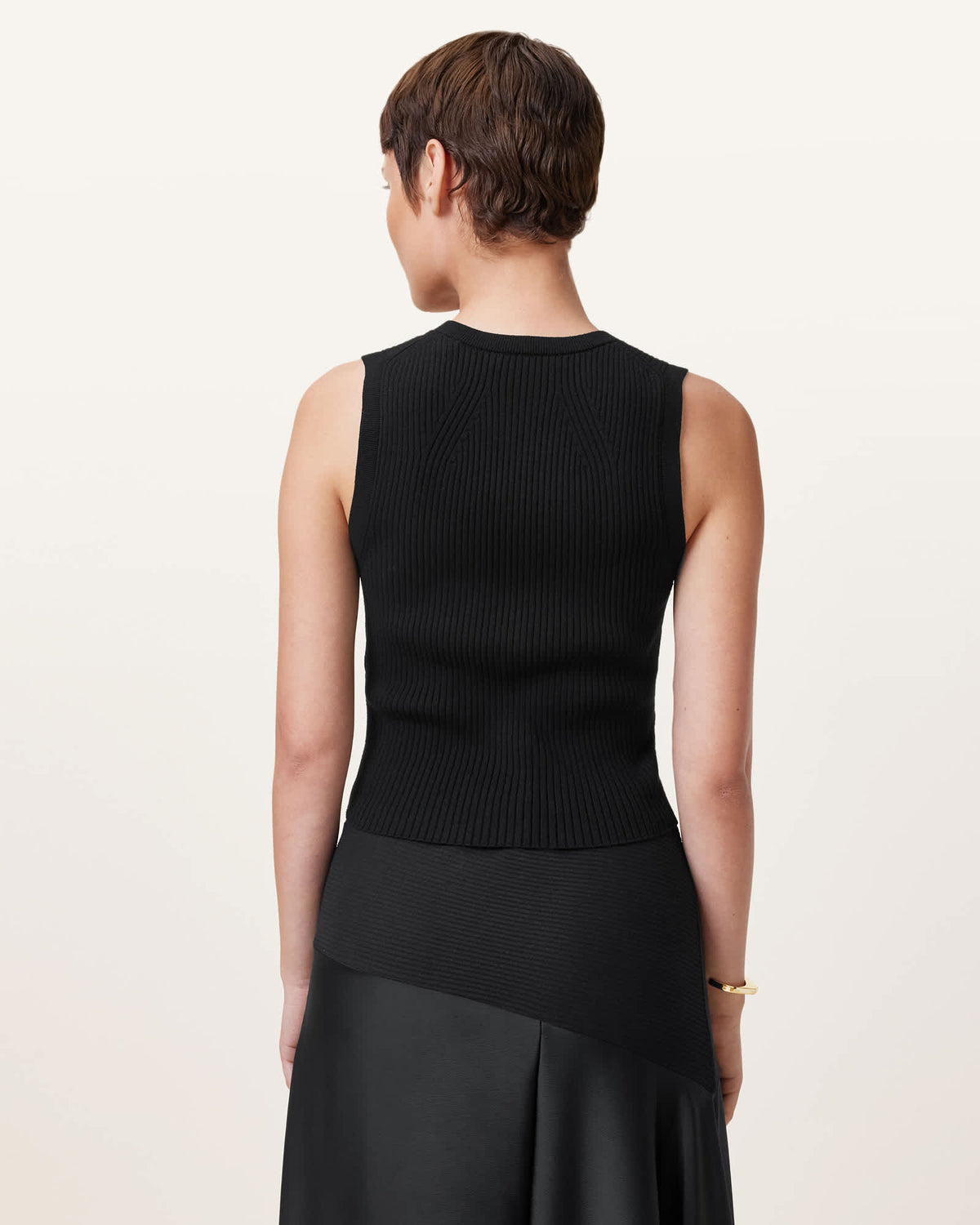 Cruz Ribbed Knitted Waistcoat Black