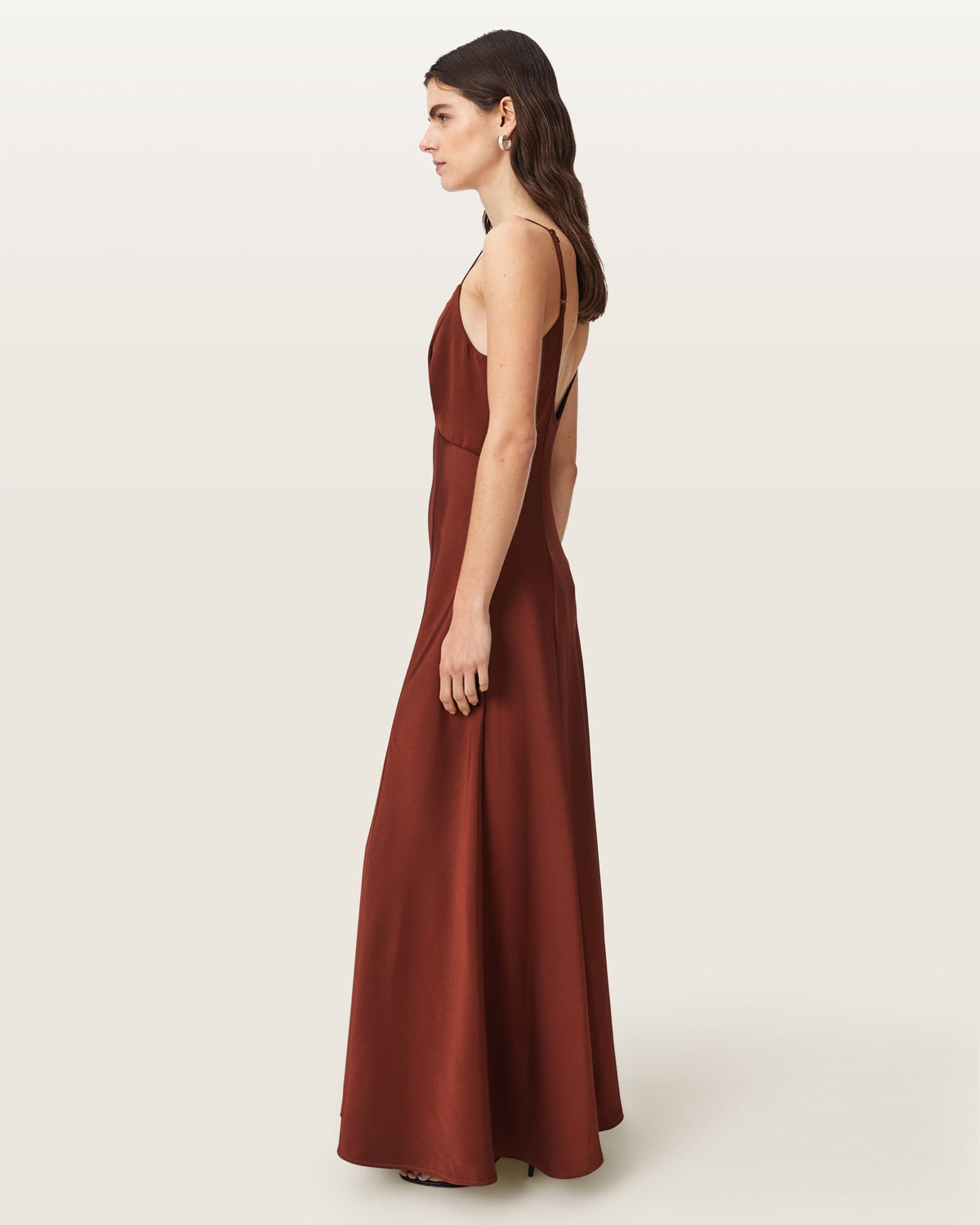 Irina Maxi Slip Dress RUST BROWN