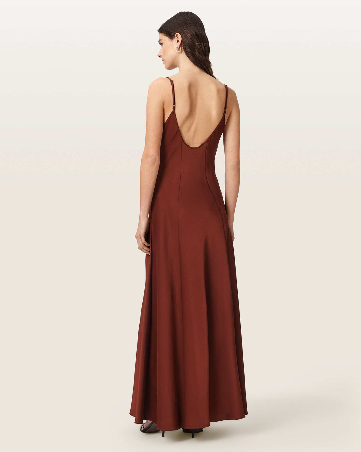Irina Maxi Slip Dress RUST BROWN