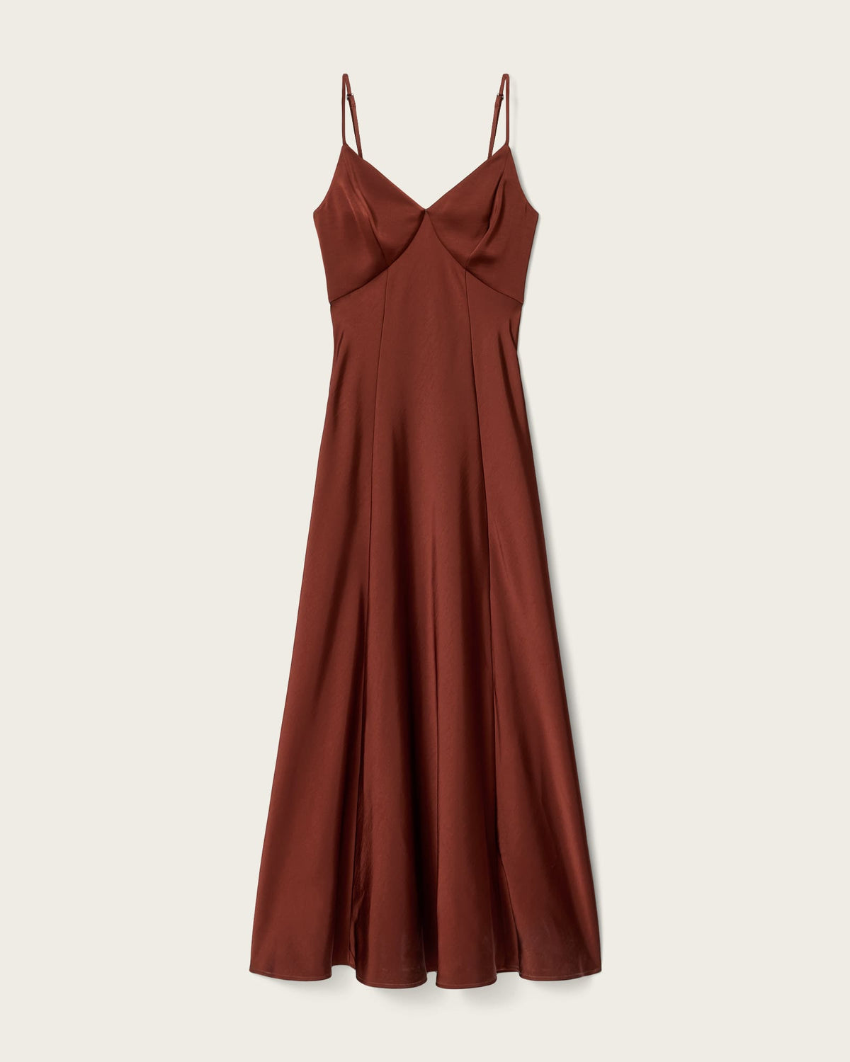 Irina Maxi Slip Dress RUST BROWN