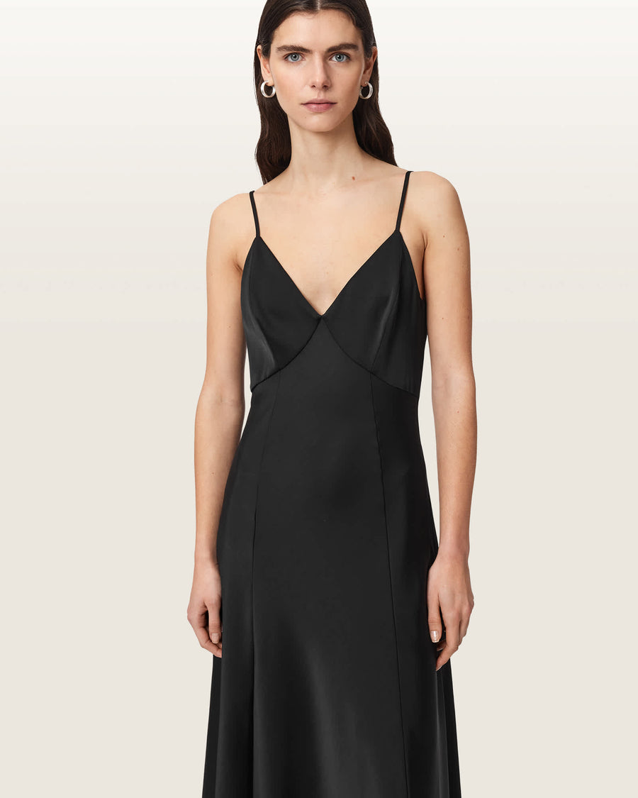 Irina Maxi Slip Dress Black