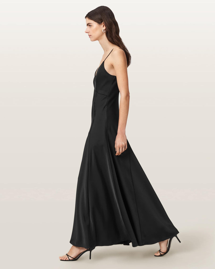 Irina Maxi Slip Dress Black