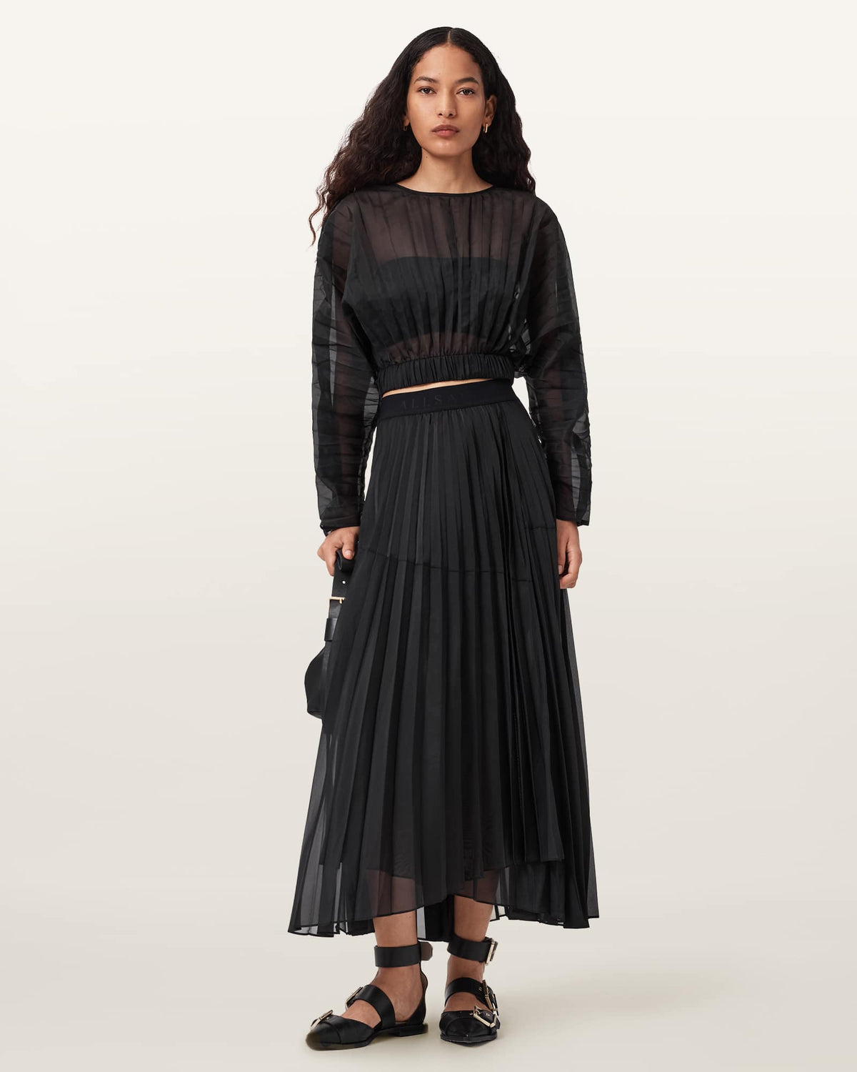 Micaela Pleated Skirt Black