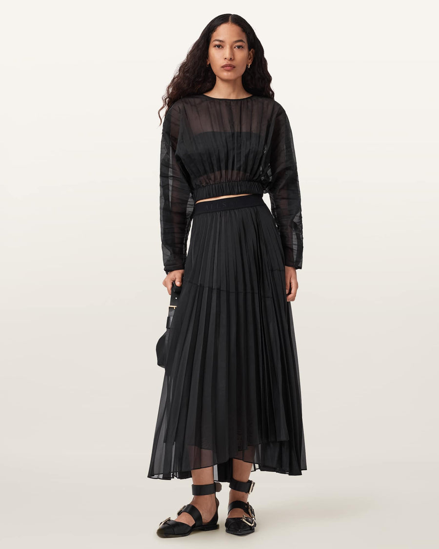 Micaela Pleated Skirt Black