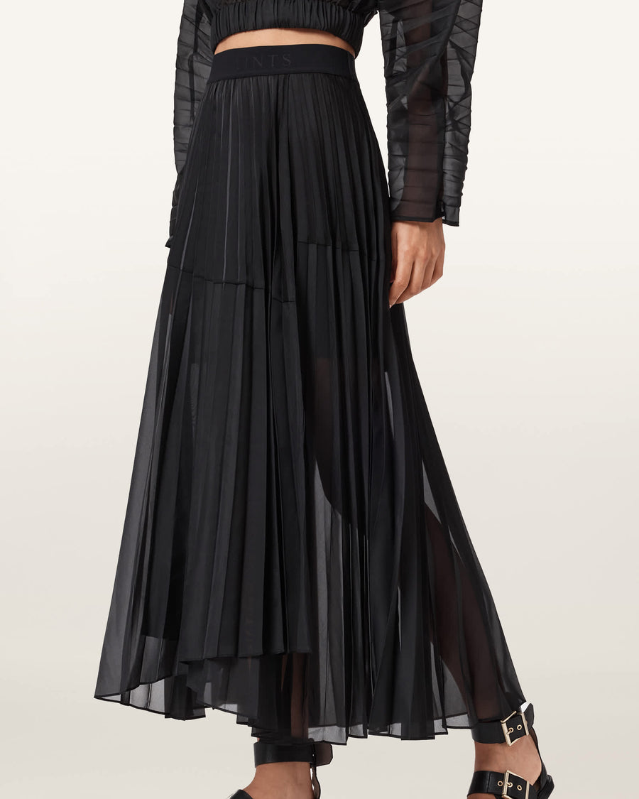 Micaela Pleated Skirt Black