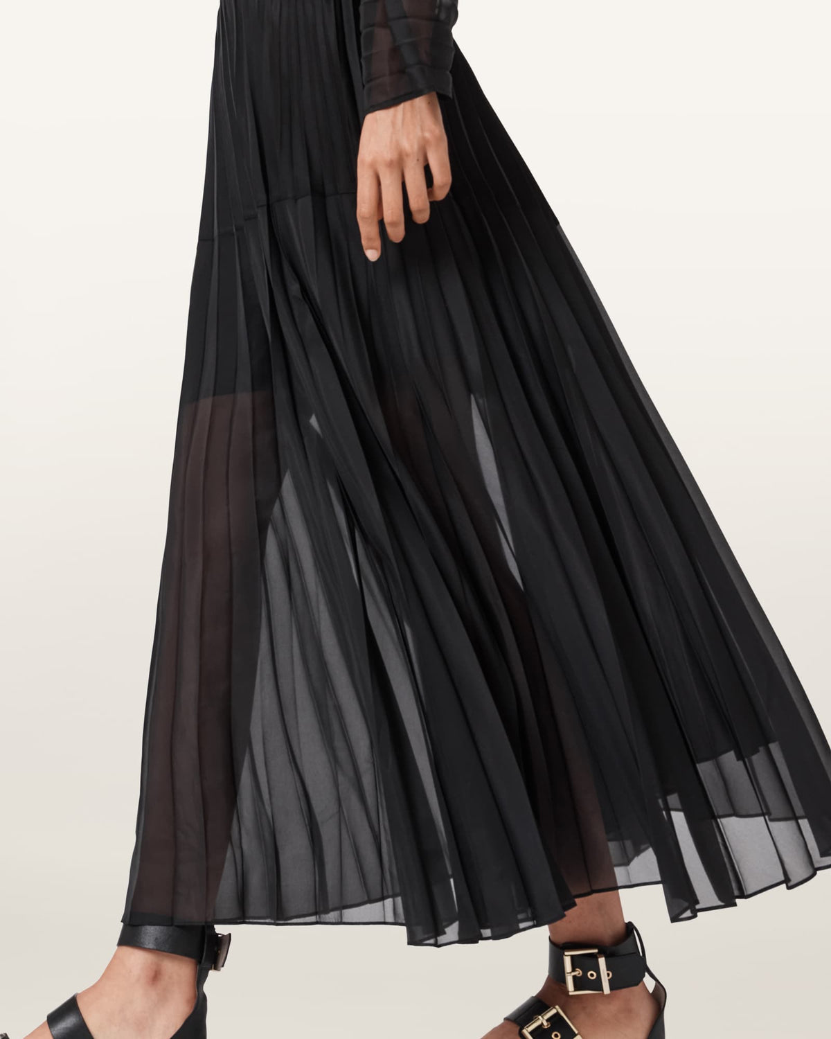 Micaela Pleated Skirt Black
