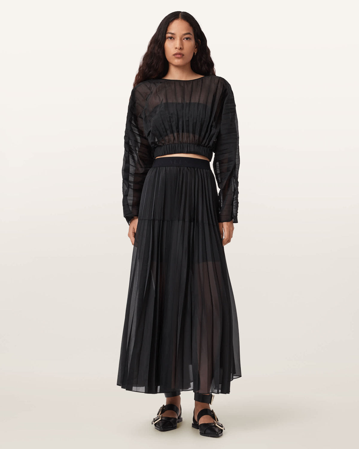 Micaela Pleated Skirt Black