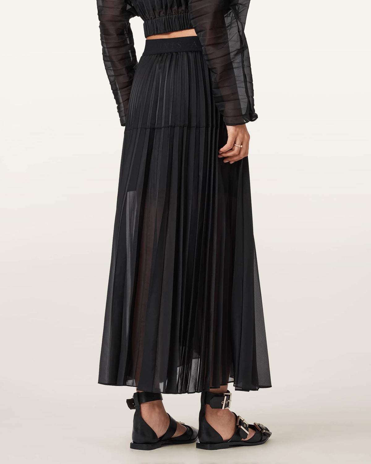 Micaela Pleated Skirt Black