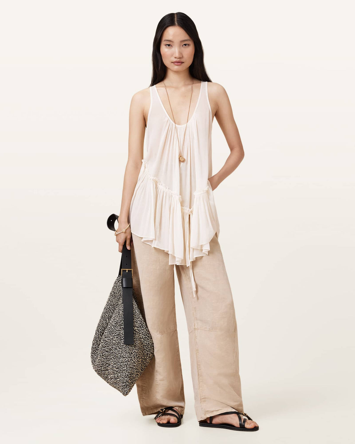 Rach Tiered Layer Top Chalk White