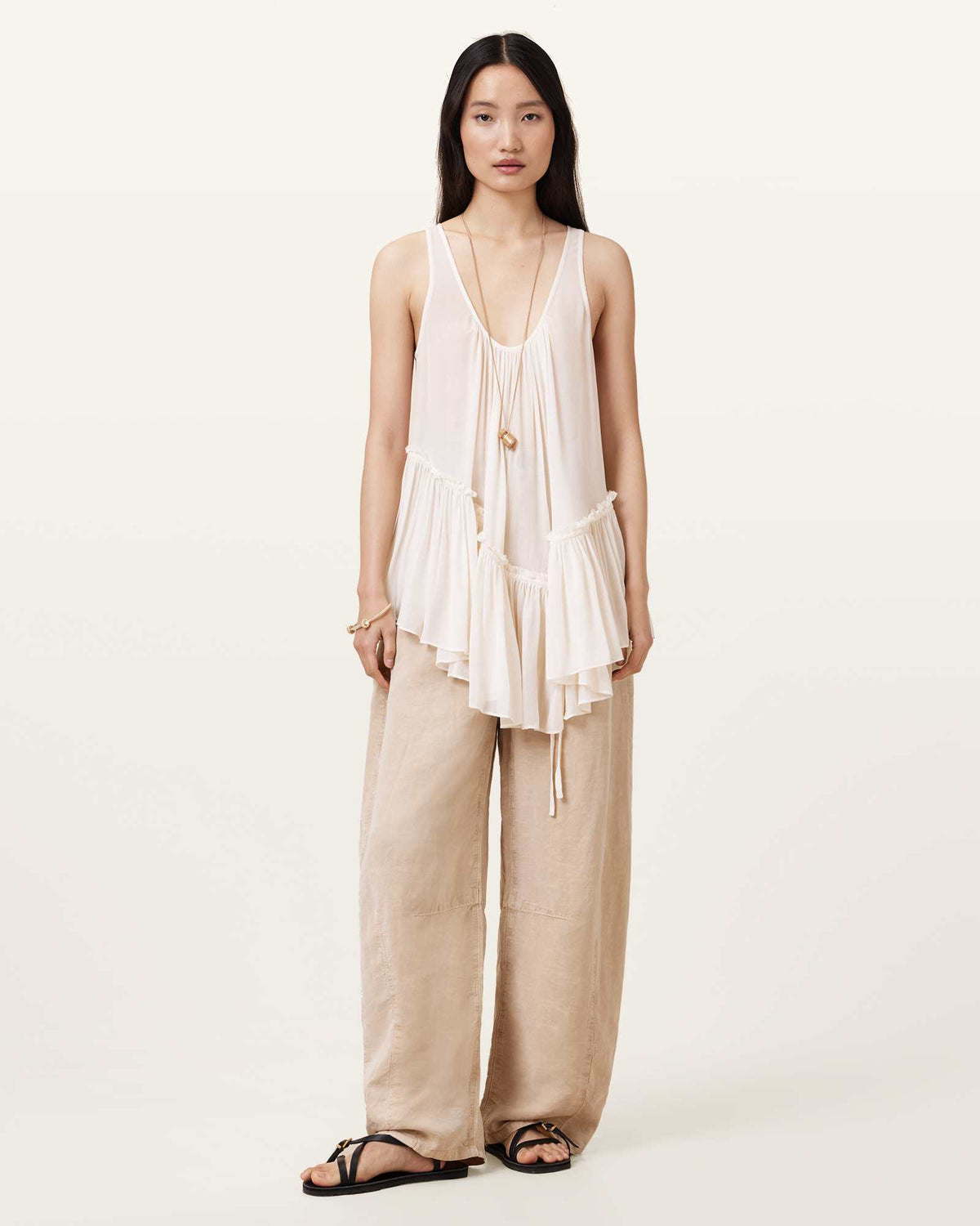 Rach Tiered Layer Top Chalk White