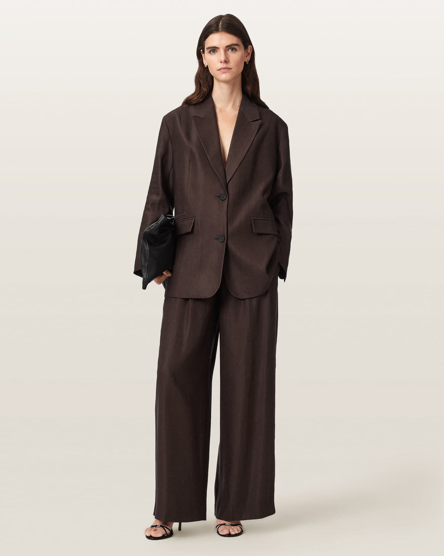 Charley Oversized Single Breasted Blazer Bitter Brown