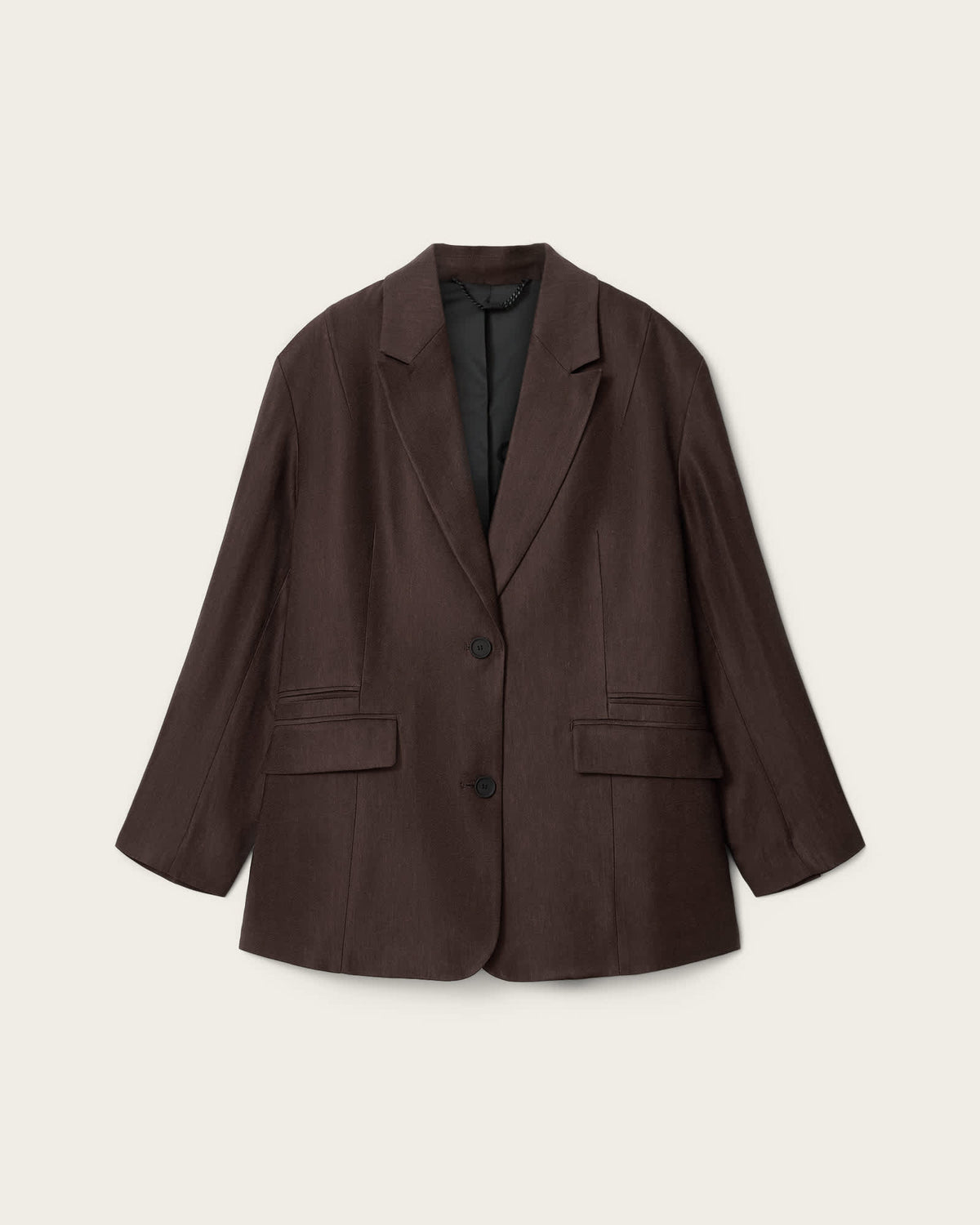 Charley Oversized Single Breasted Blazer Bitter Brown