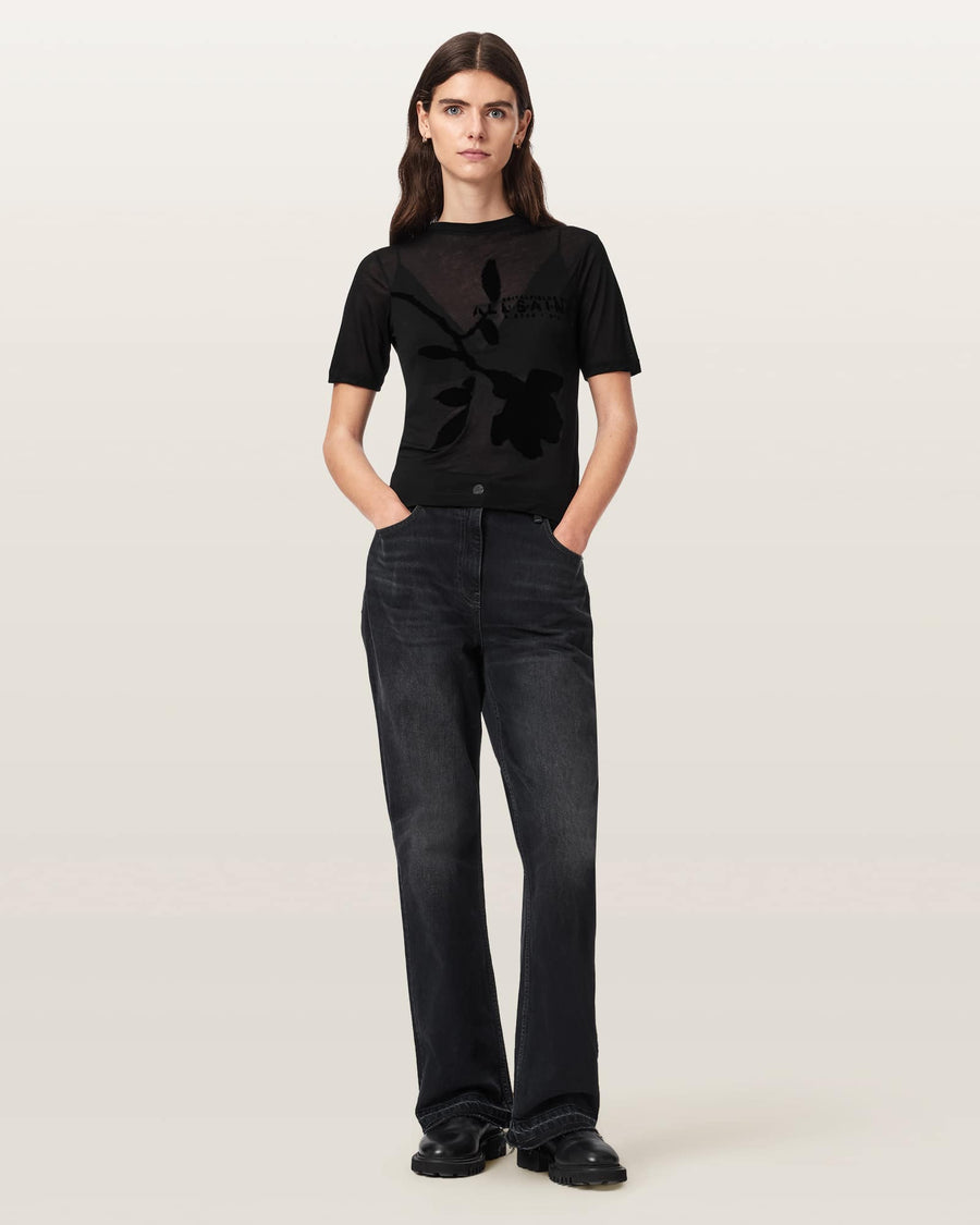 Athea Graphic Sheer T-Shirt Black