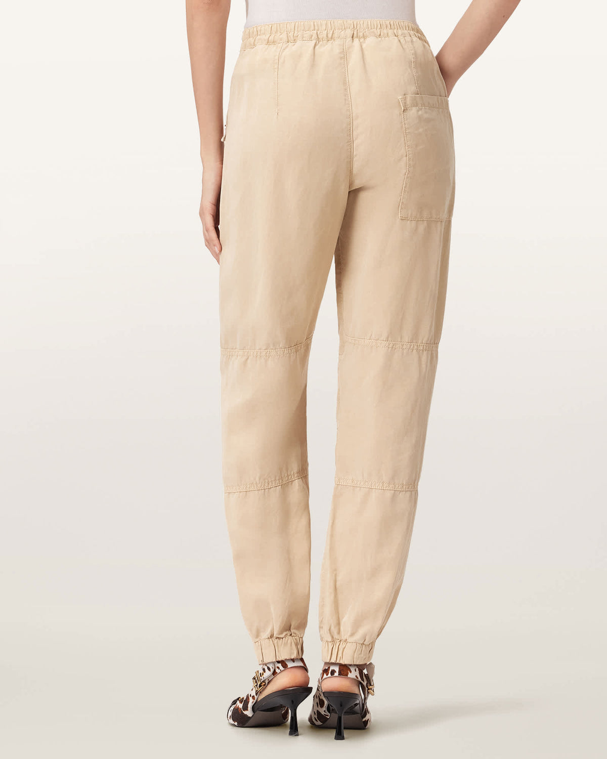 Val Cargo Linen Blend Trousers Taupe Brown