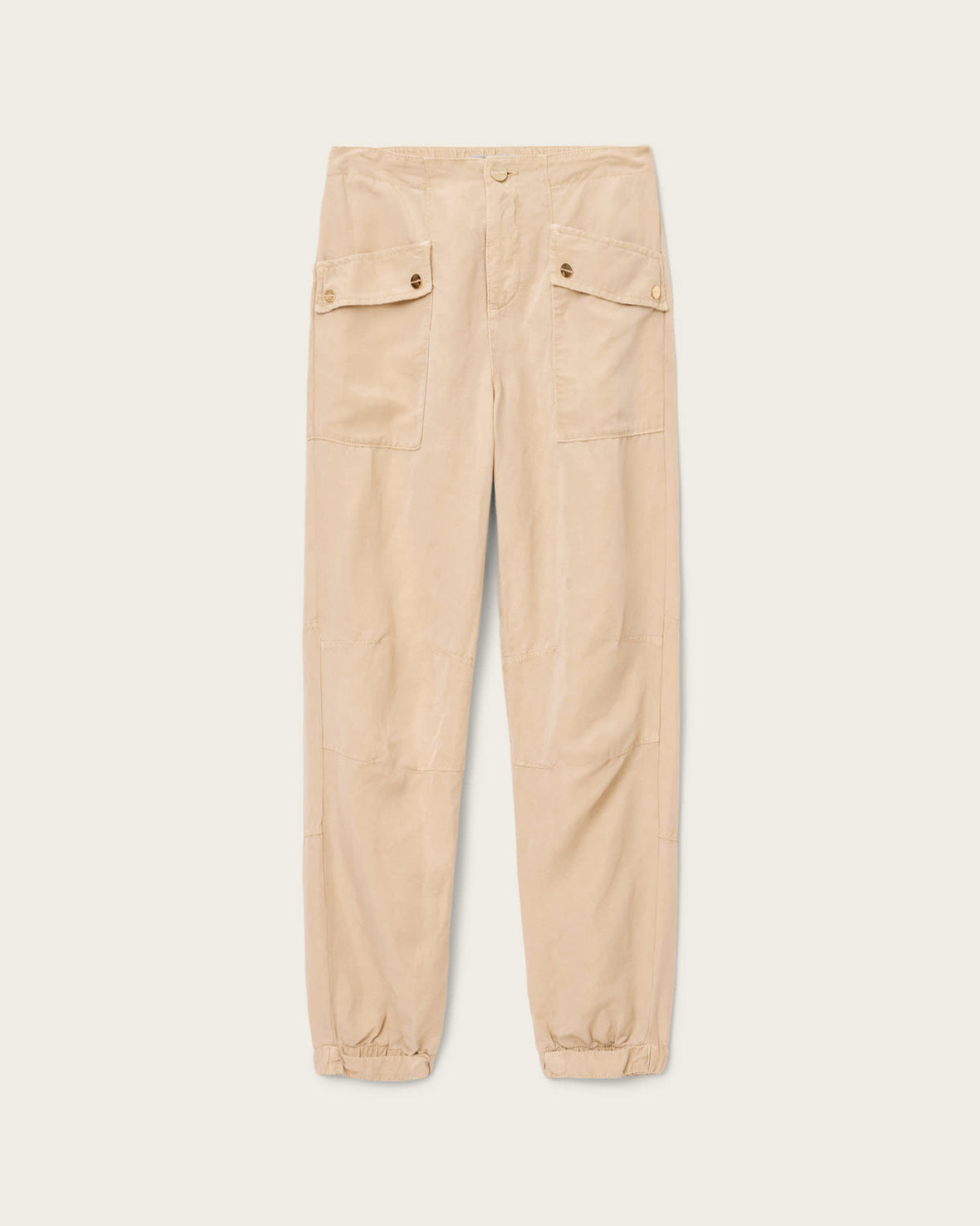 Val Cargo Linen Blend Trousers Taupe Brown