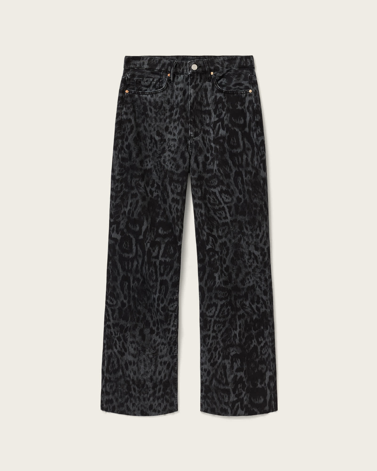 Blake Wide Leg Leopard Print Jeans LEPPO BLACK