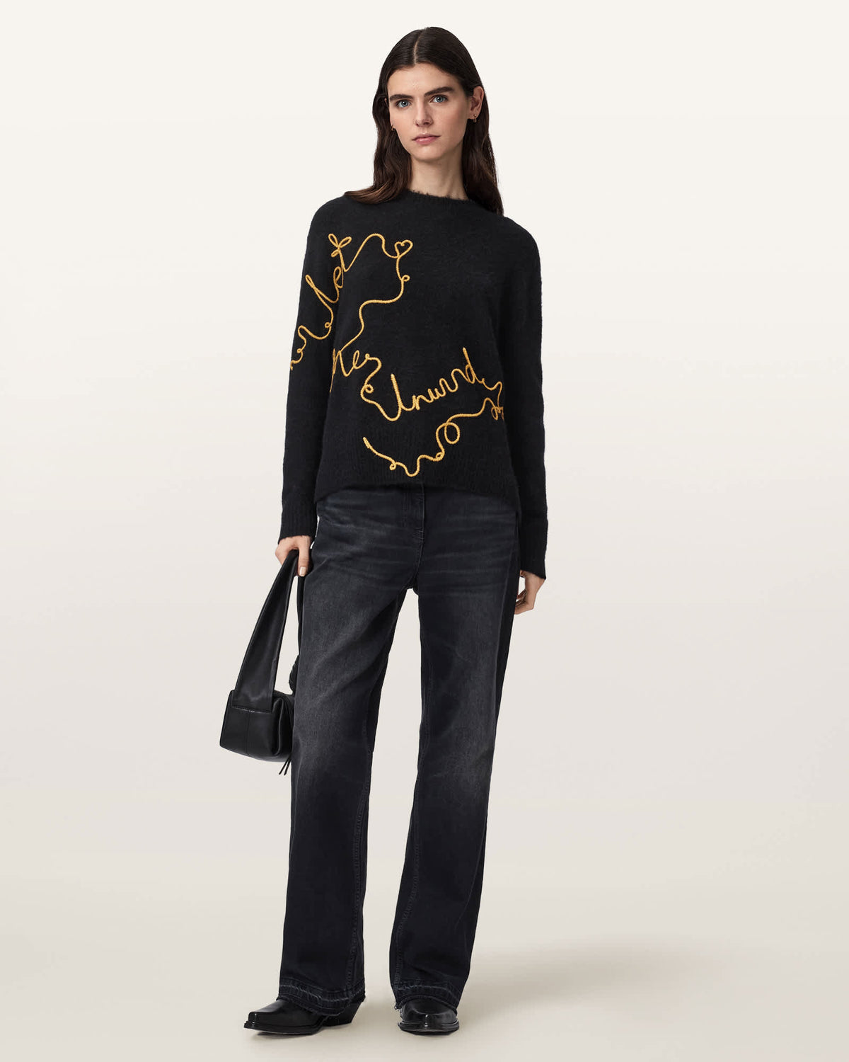 Unwind Relaxed Alpaca Blend Jumper Black