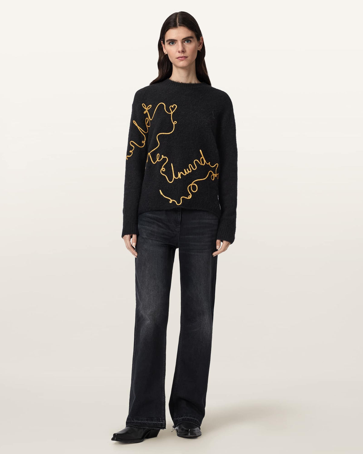 Unwind Relaxed Alpaca Blend Jumper Black