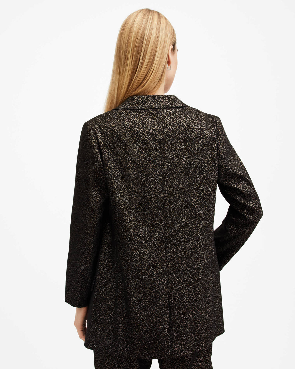 Aleida Leopard Print Shimmer Suit BLACK/GOLD