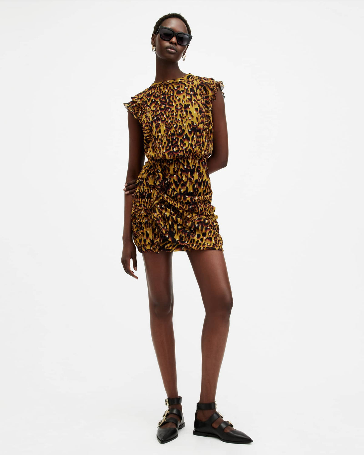 Hali Ruffle Mini Dress TERESA DEEP YELLOW