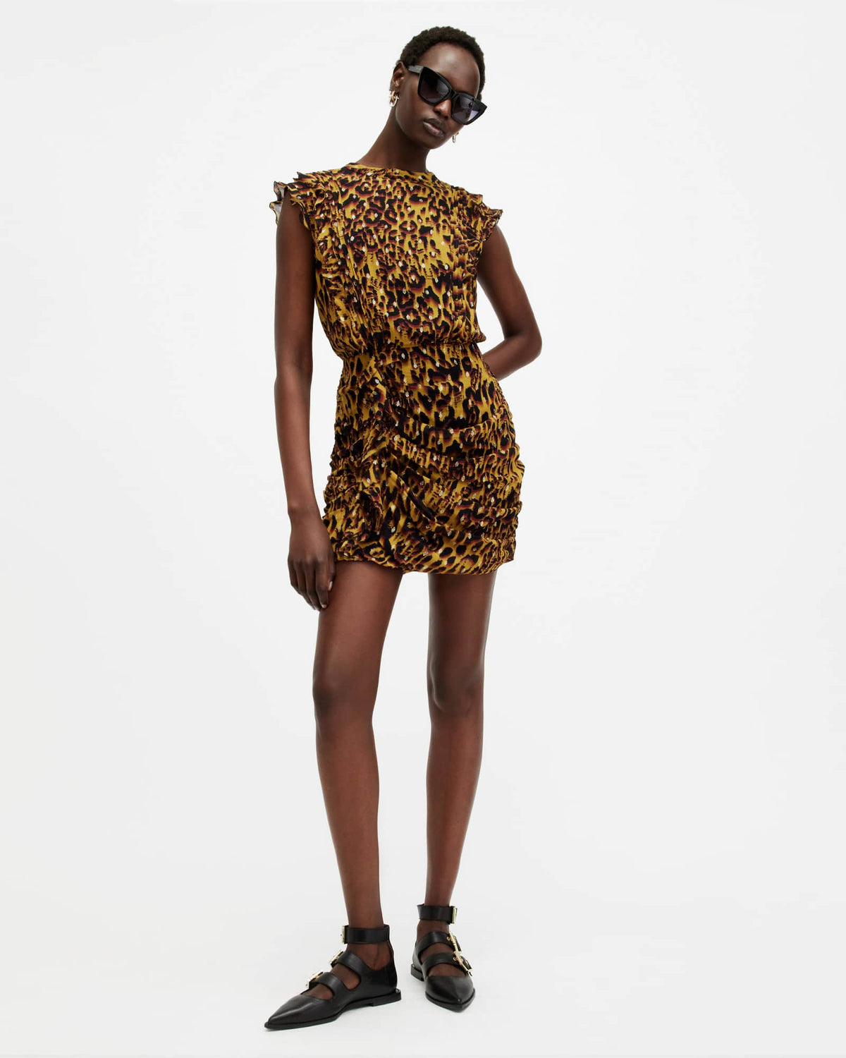 Hali Ruffle Mini Dress TERESA DEEP YELLOW
