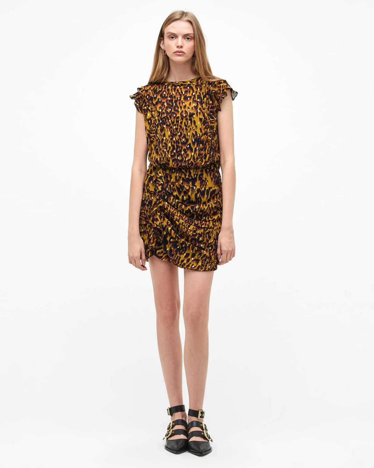Hali Ruffle Mini Dress TERESA DEEP YELLOW