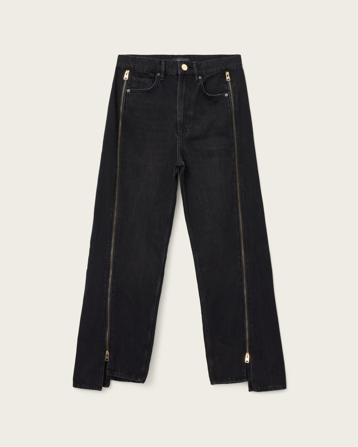 Frankie Double Zip Jeans Washed Black