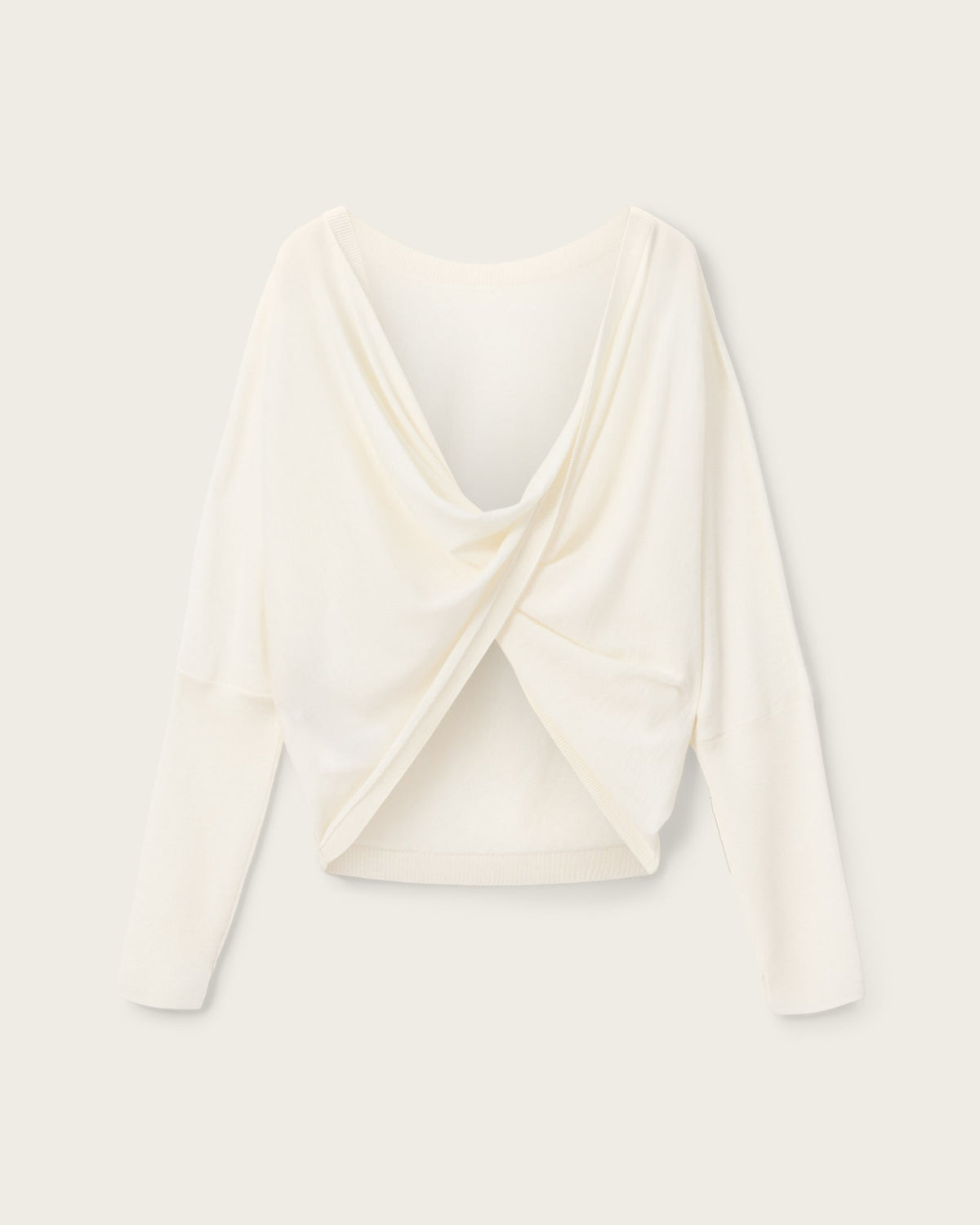 Julieana Wrap Merino Wool Jumper Chalk White