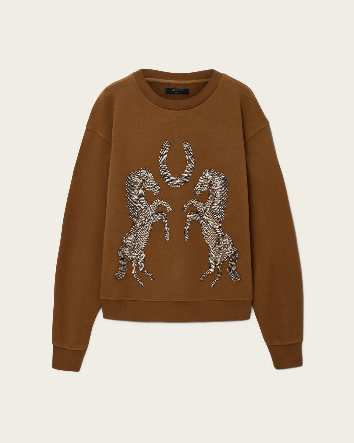 Luck Embellished Pippa Sweatshirt COGNAC BROWN