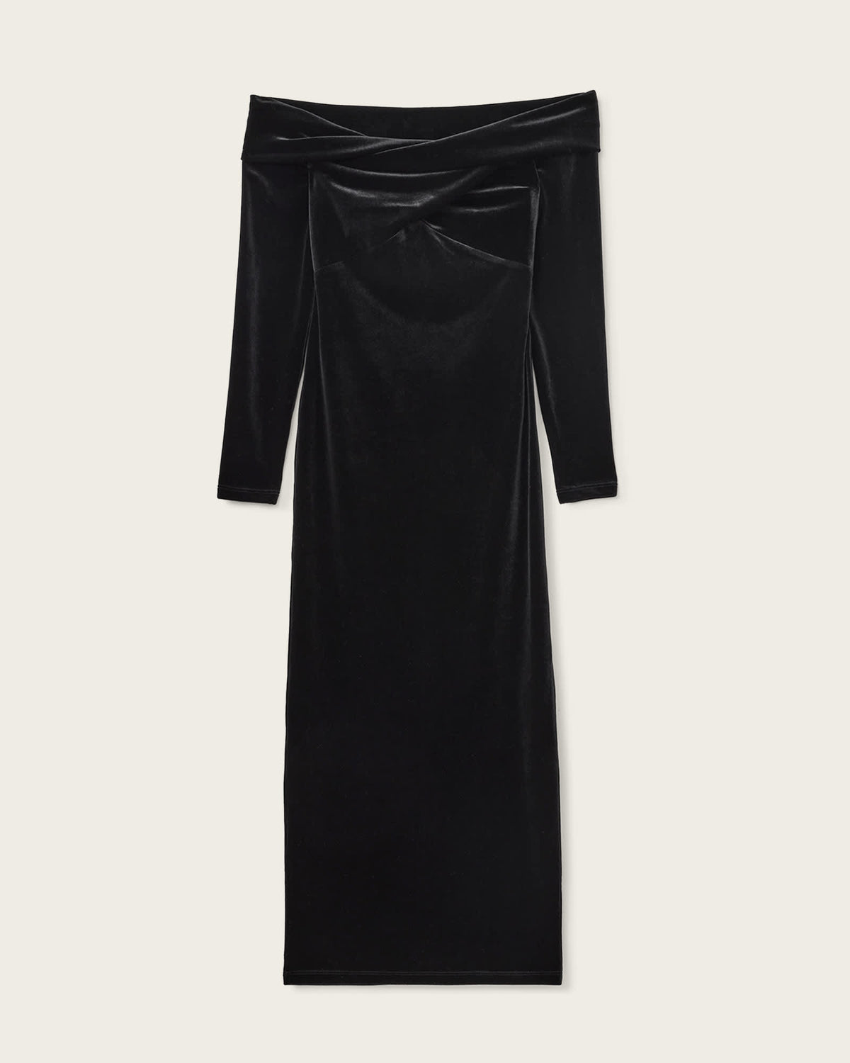 Delta Velvet Midi Dress Black
