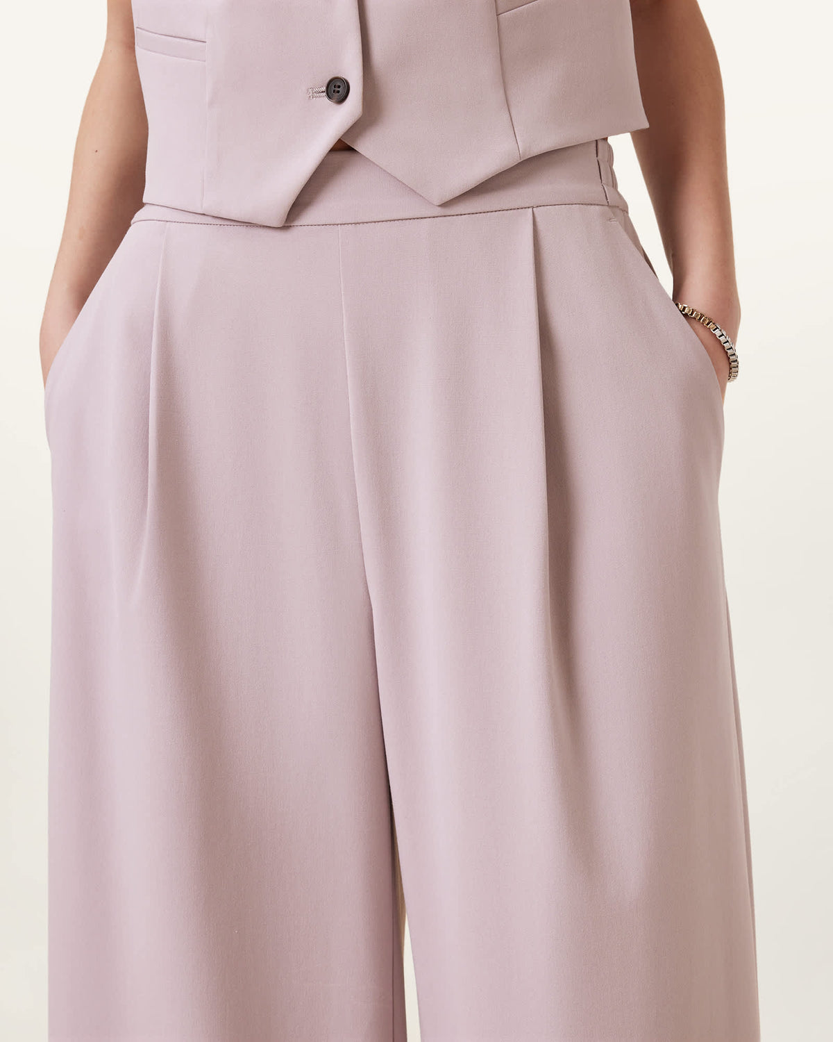 Aleida Lightweight Trousers MAUVE CHALK PINK