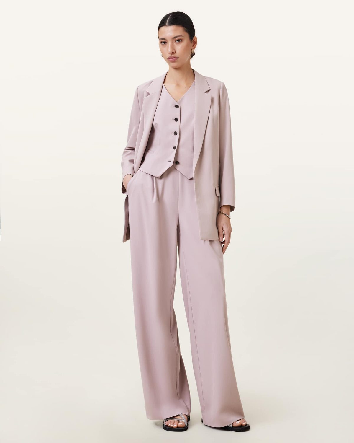 Aleida Lightweight Trousers MAUVE CHALK PINK