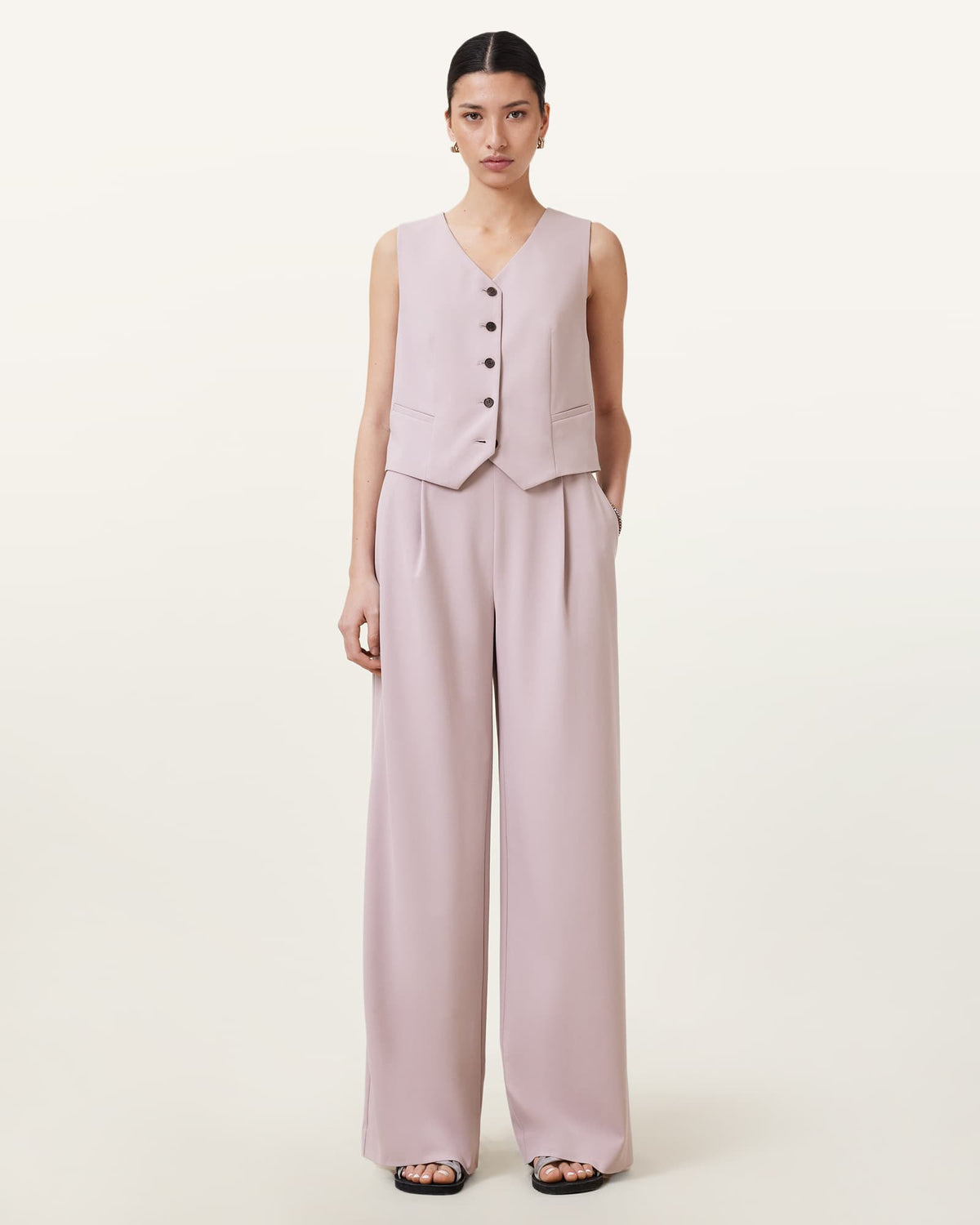 Aleida Lightweight Trousers MAUVE CHALK PINK