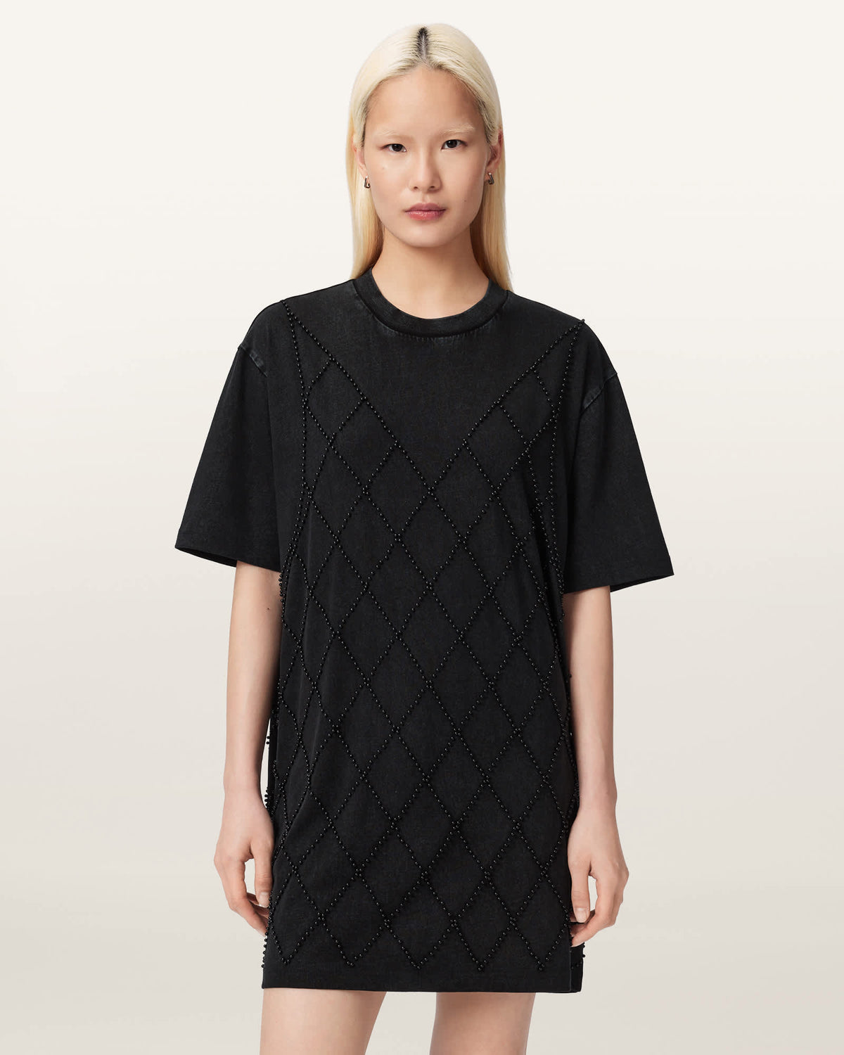 Darcey Relaxed Fit Mini T-Shirt Dress Washed Black