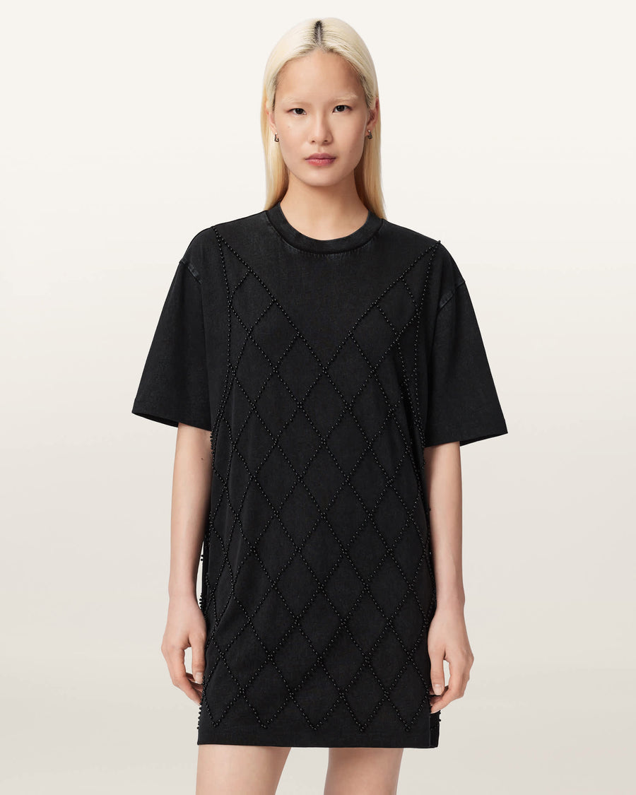 Darcey Relaxed Fit Mini T-Shirt Dress Washed Black