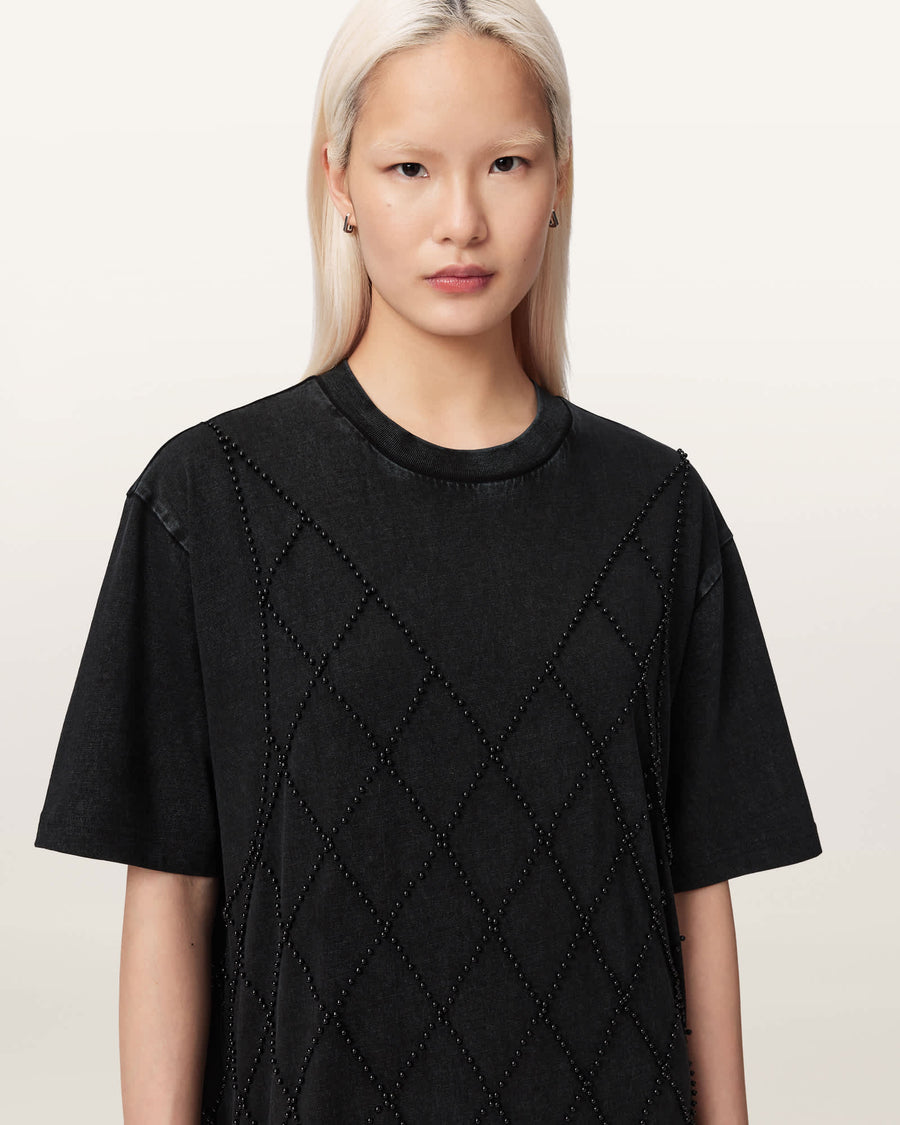Darcey Relaxed Fit Mini T-Shirt Dress Washed Black