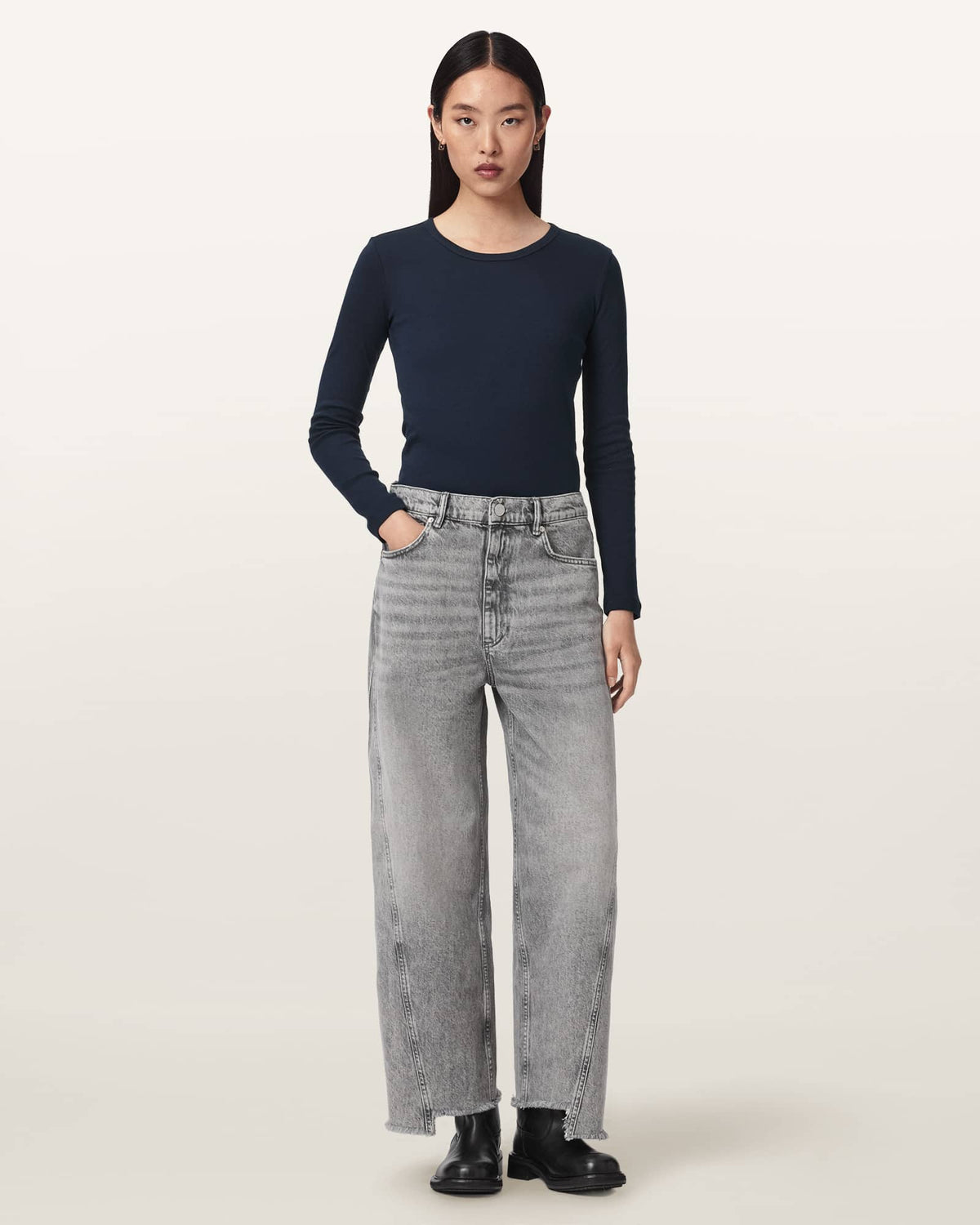 Fox Loose Fit Denim Jeans Washed Grey