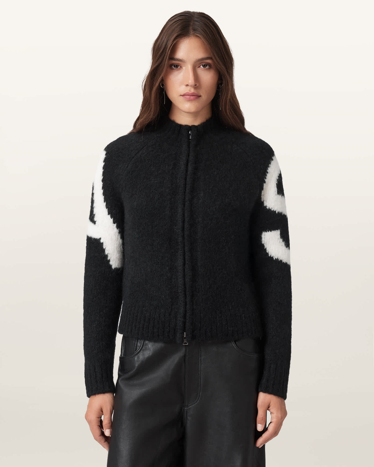 Sylvie Slim Fit Cardigan BLACK/CHALK WHITE
