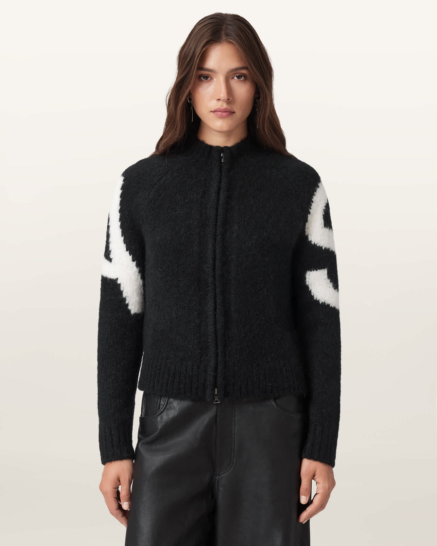 Sylvie Slim Fit Cardigan BLACK/CHALK WHITE