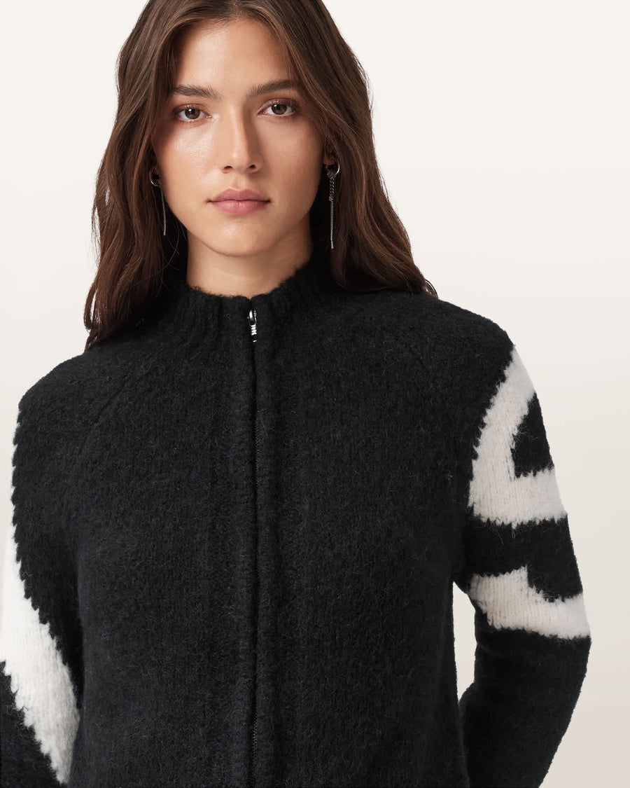 Sylvie Slim Fit Cardigan BLACK/CHALK WHITE