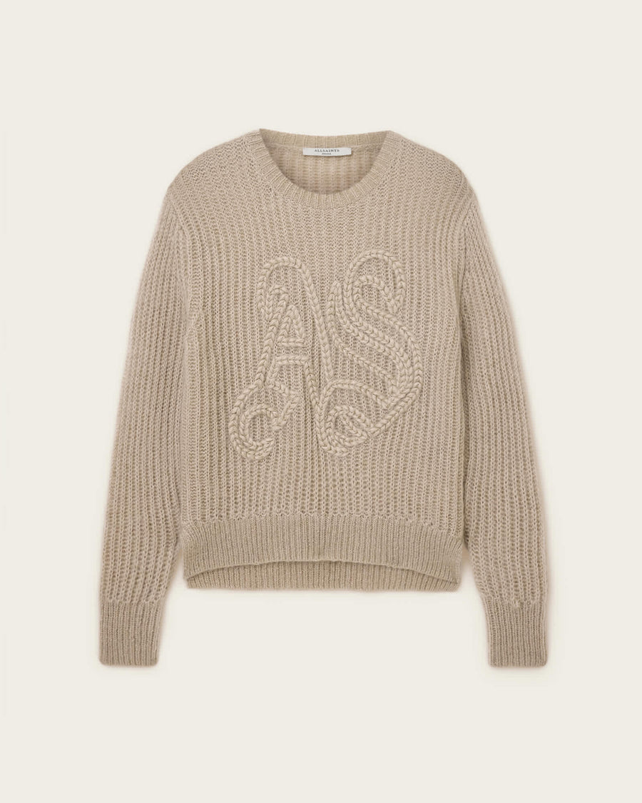 Chain AllSaints Embroidered Jumper BARLEY WHITE