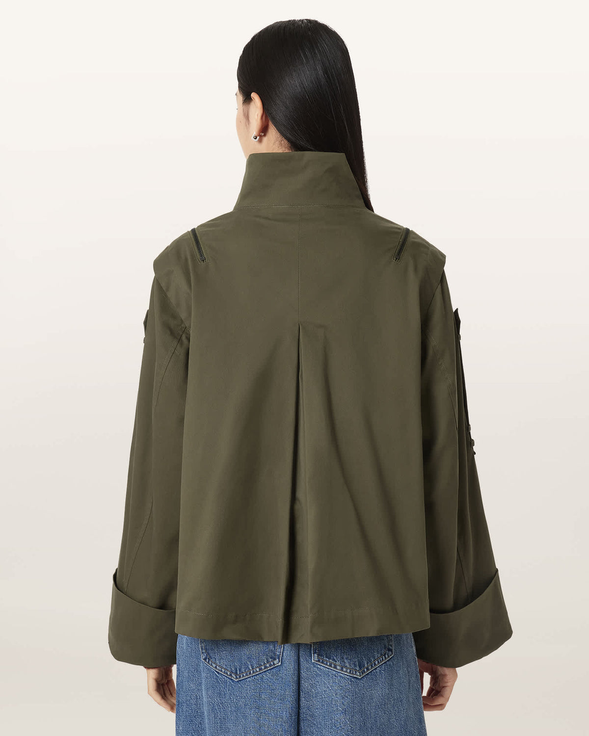 Leighton Cotton Utility Jacket Dark Khaki Green