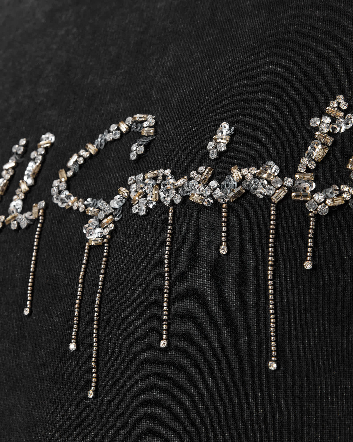 Chains Pippa Embellished Sweatshirt Washed Black