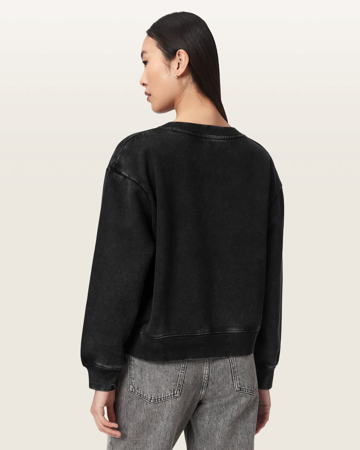 Chains Pippa Embellished Sweatshirt Washed Black