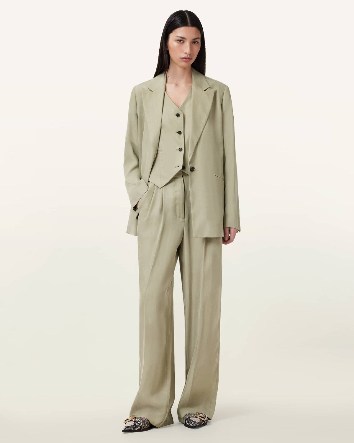 Averie Tencel Wide Leg Trousers SAGE GREEN